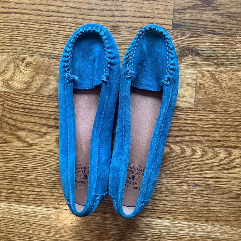 Lucky Brand Blue Moccasin Loafer Leather EUC